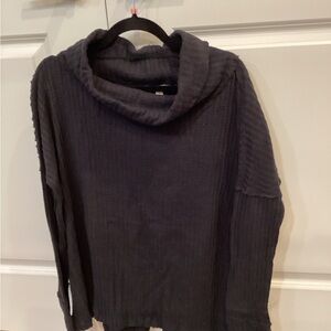 Free People Women's Black Cowl Neck Sweater